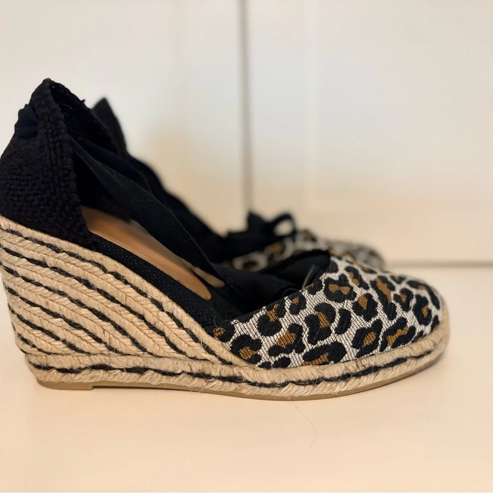 Castaner wedge espadrilles with animal print design, size 36